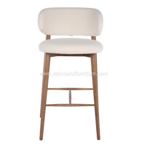 Italian minimalist bar chair white fabric bar stool